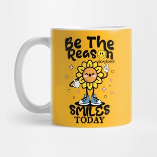 Be The Reason Someone Smiles Today Women Sunflower Funny Peace Mug